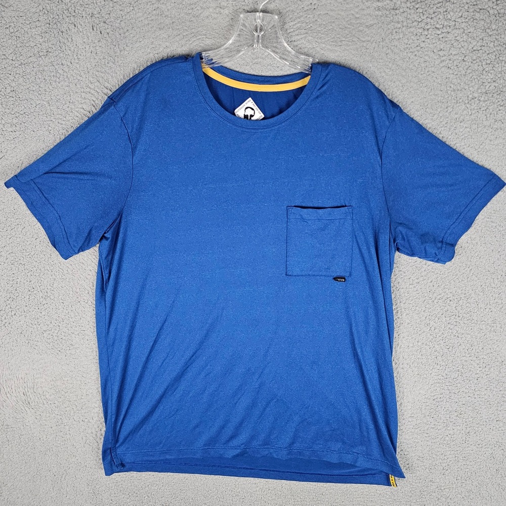 REI Co-op T-Shirt Mens Large Blue Outdoor Afro Pocket Short Sleeve 209549
